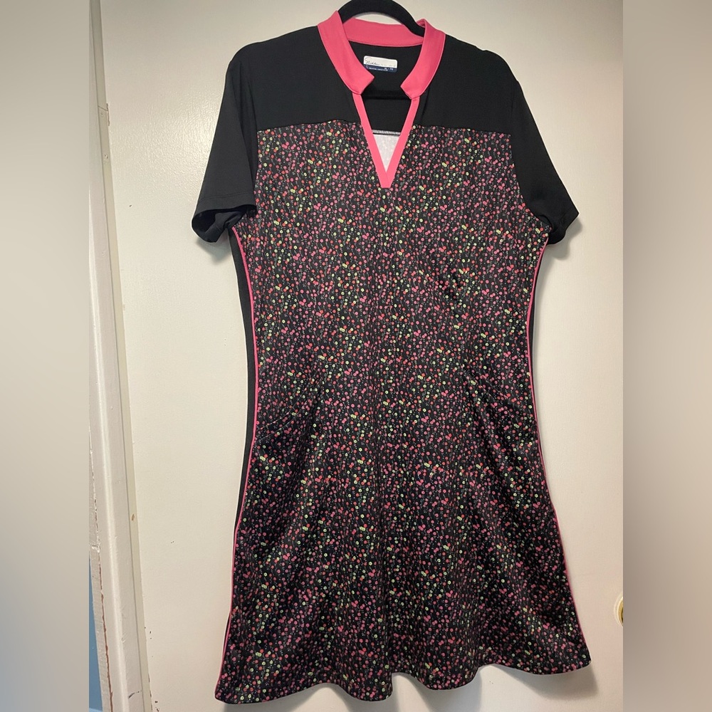 Stylish Black and Pink Midi Dress